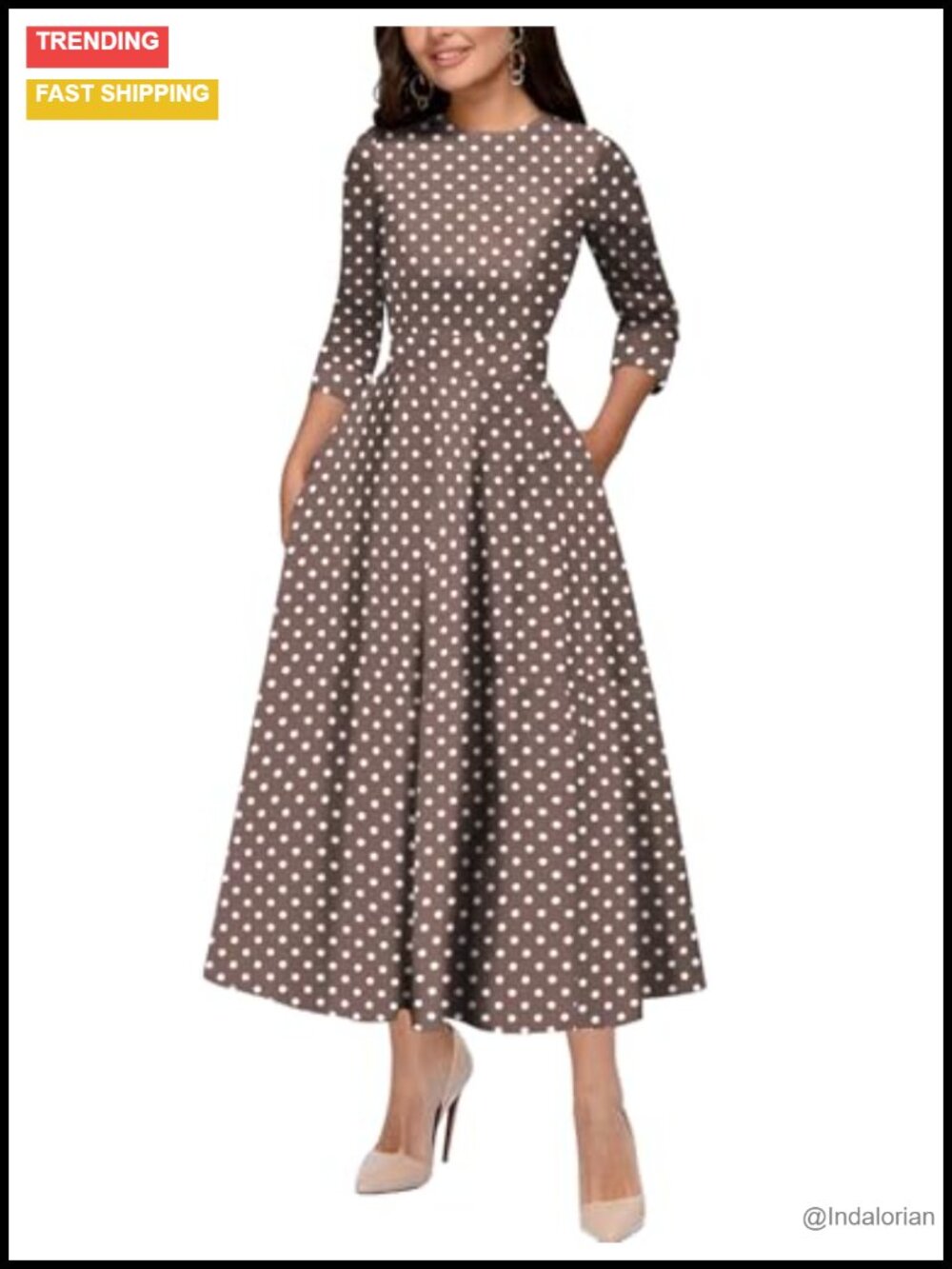 Vintage 1950s Cocktail Midi Dress Cotton Spandex A-Line Tea Length